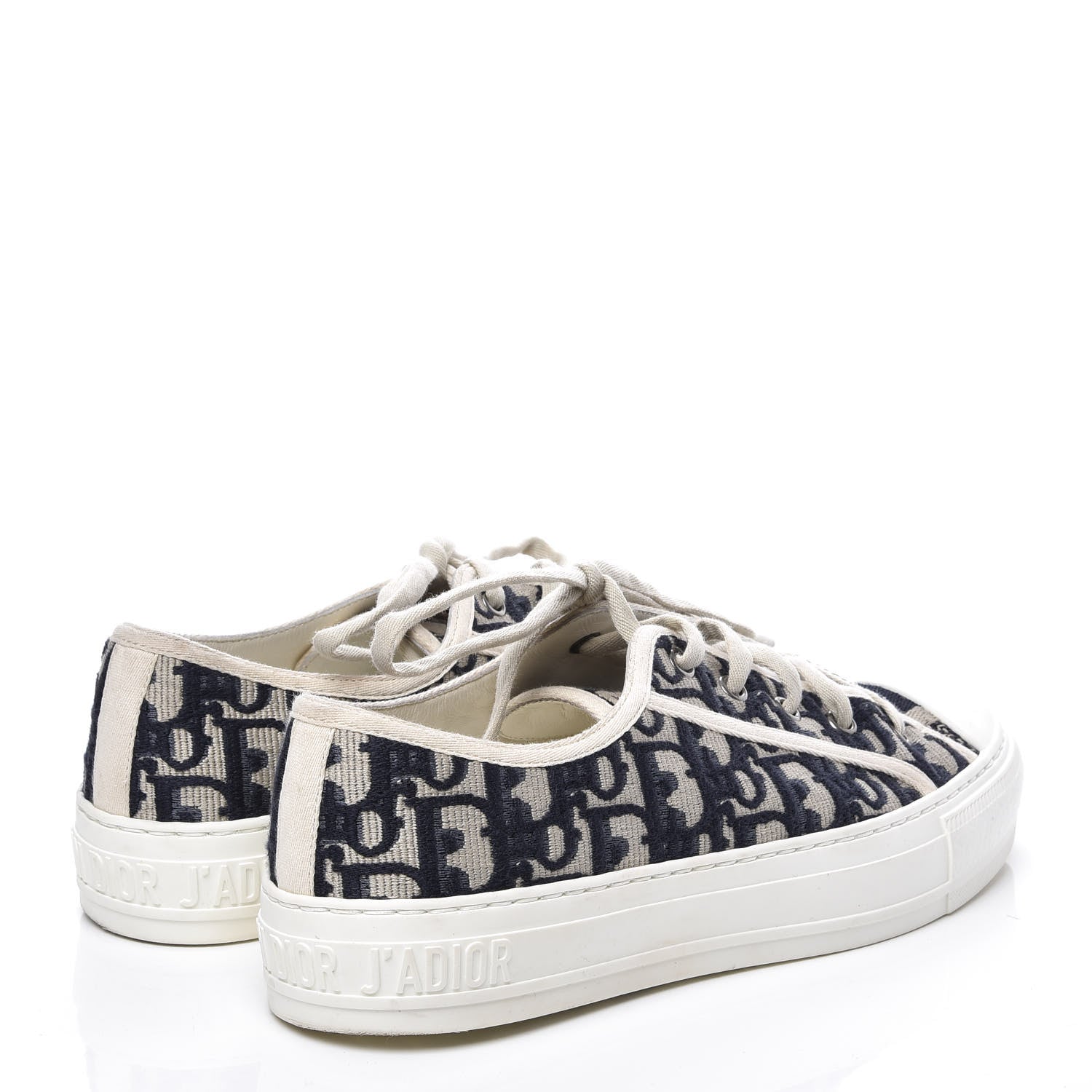 Christian Dior Canvas Oblique Walk'N'Dior Low Top Sneakers 38 Deep Blue 4 of 10