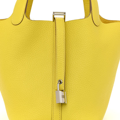 Hermes Taurillon Clemence Picotin Lock 18 PM Lime 8 of 8