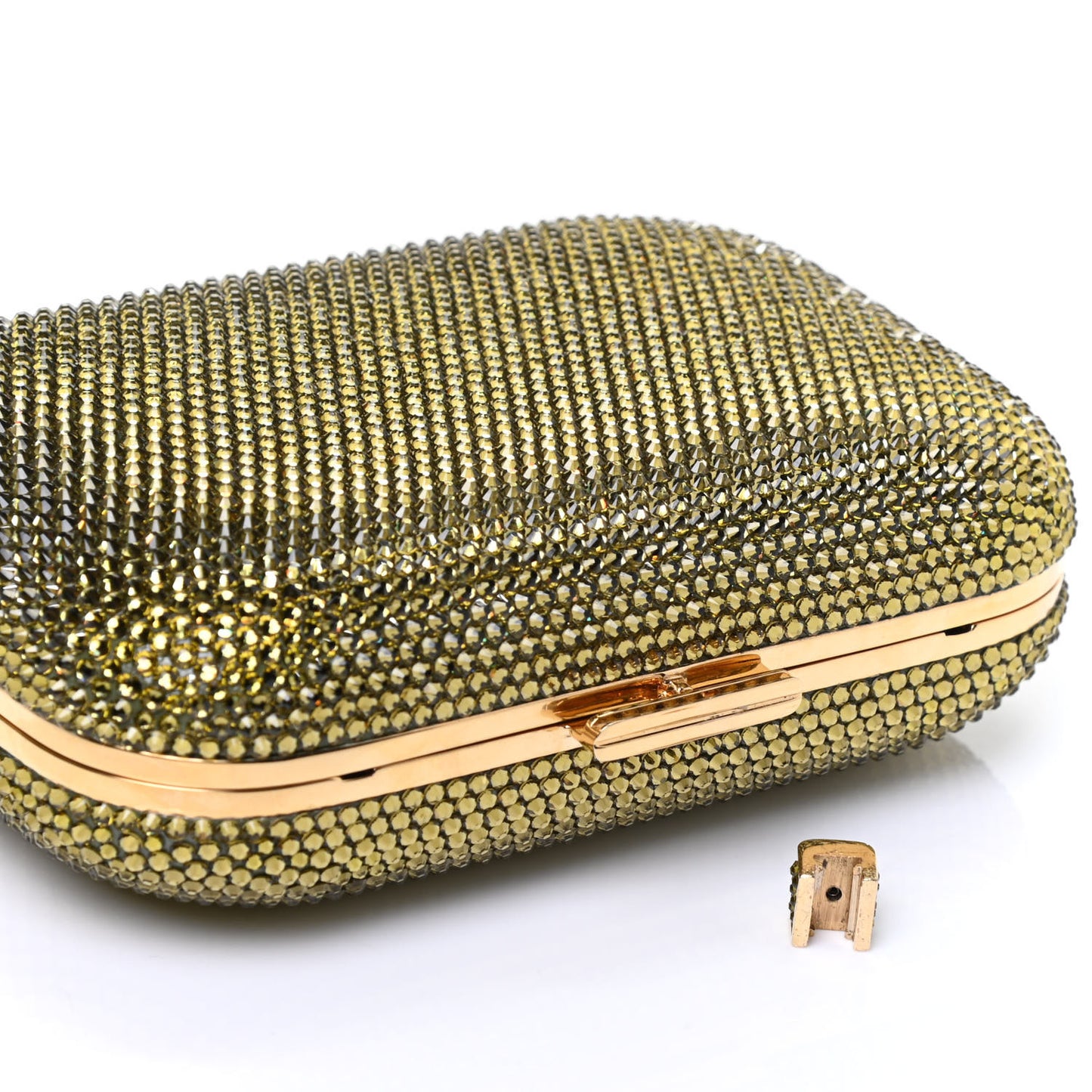 Swarovski Crystal Minaudiere Clutch Gold