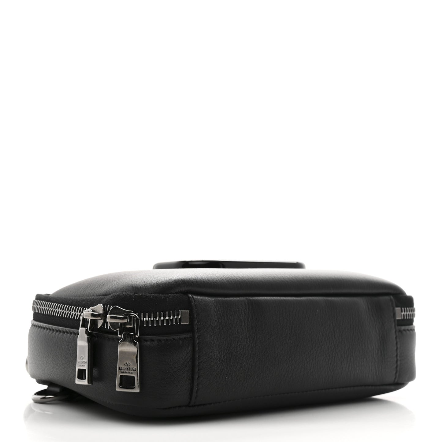 Calfskin Lacquered Vlogo Crossbody Bag Black