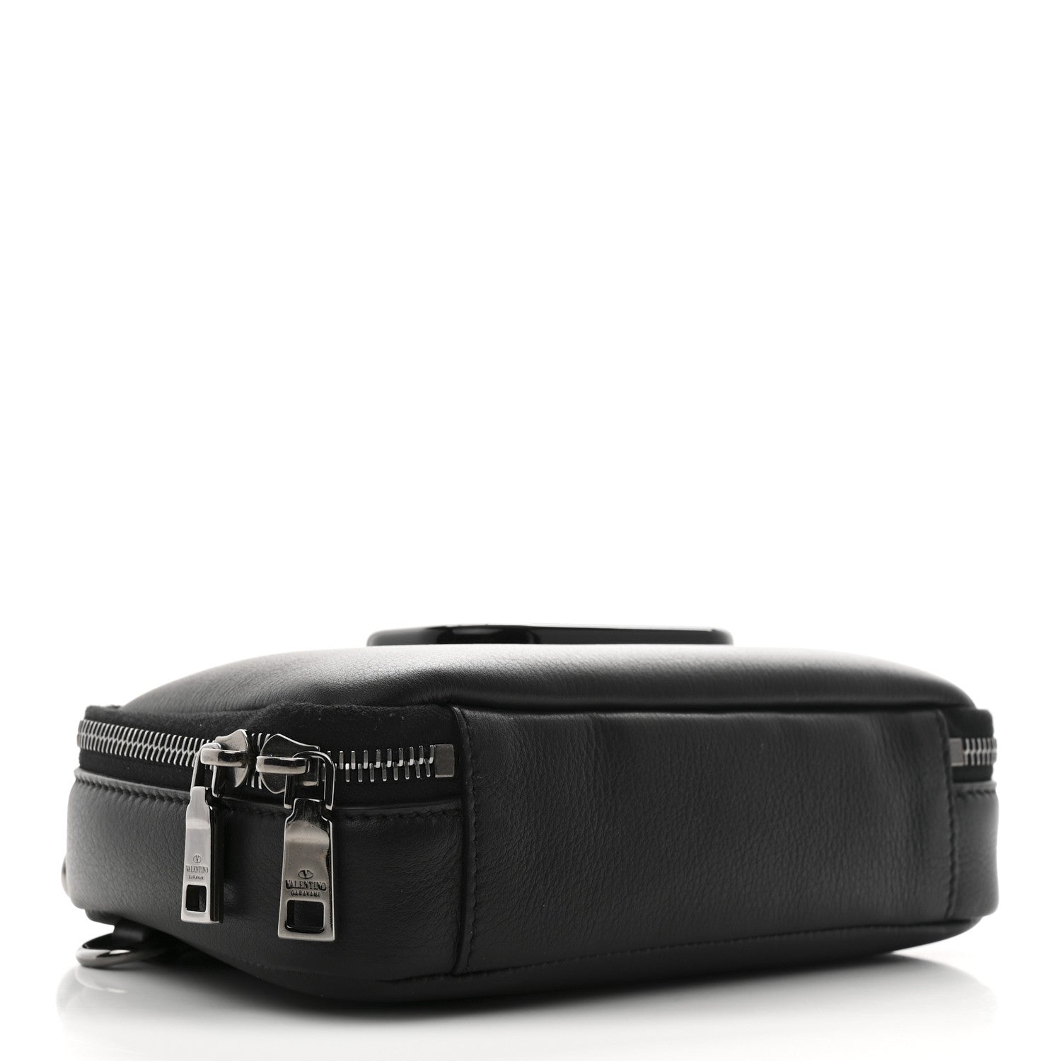 Valentino Garavani Calfskin Lacquered Vlogo Crossbody Bag Black 4 of 9