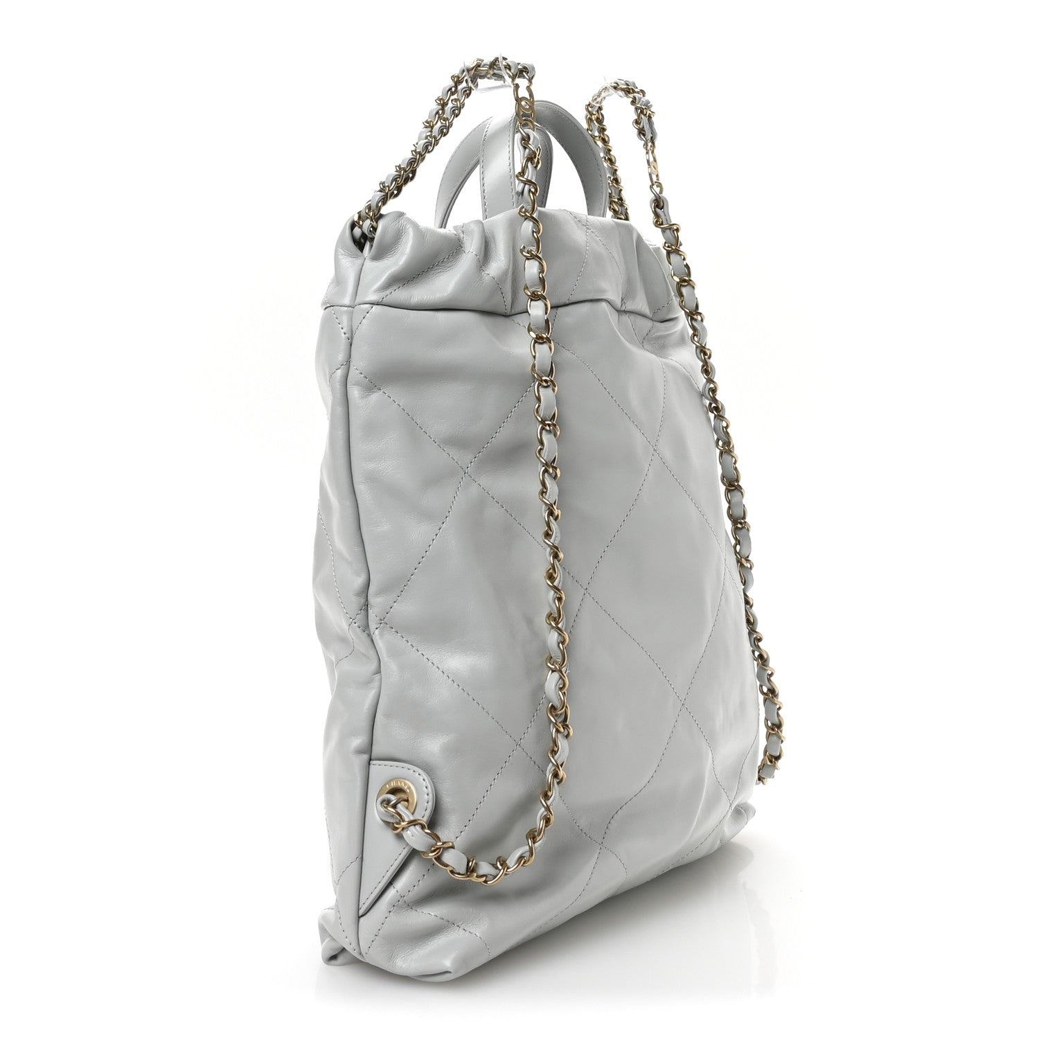 Chanel Shiny Calfskin Quilted Chanel 22 Backpack Light Blue 3 of 11