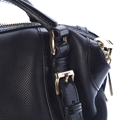 Burberry Calfskin Perforated Ellers Satchel Black 24 of 31