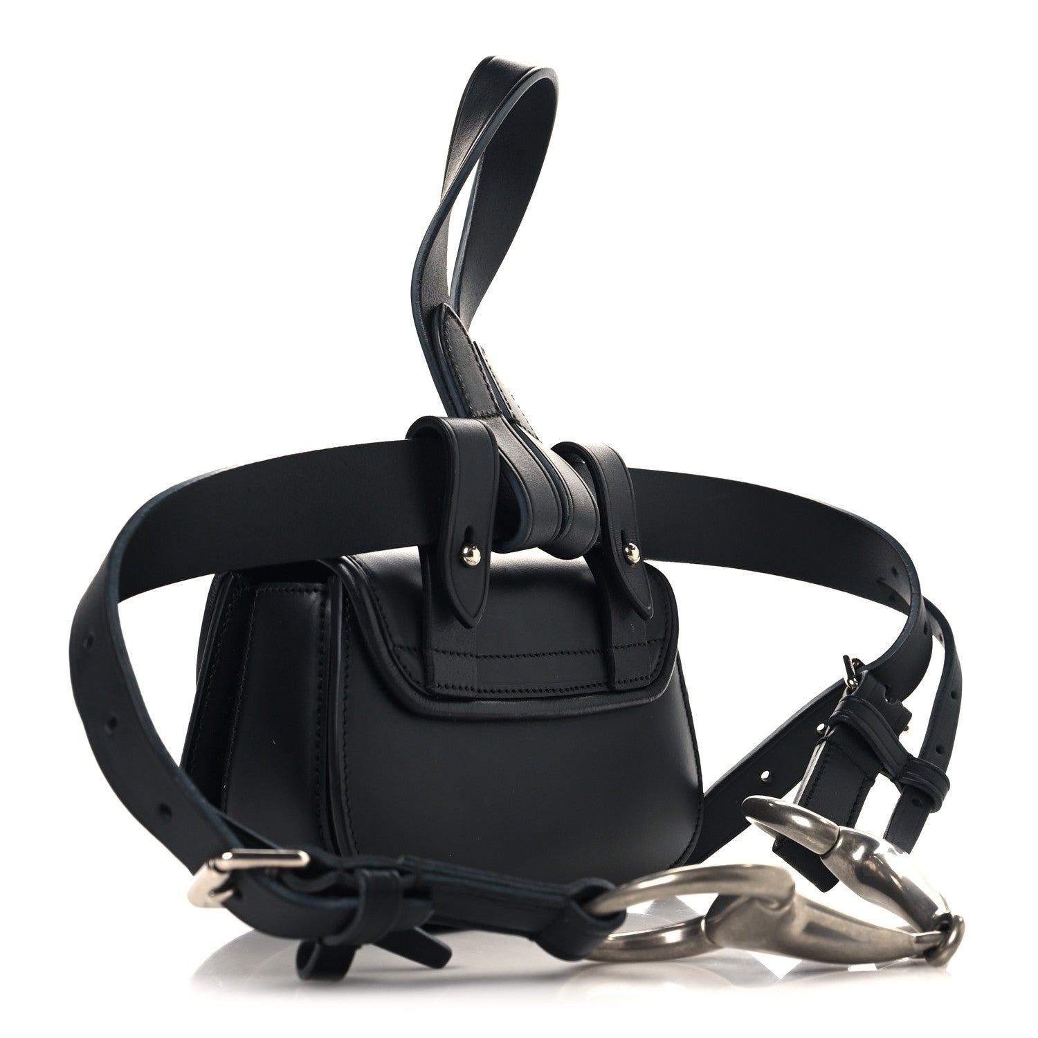 Gucci Calfskin Bamboo Mini 1947 Belt Bag 85 34  Black 2 of 10