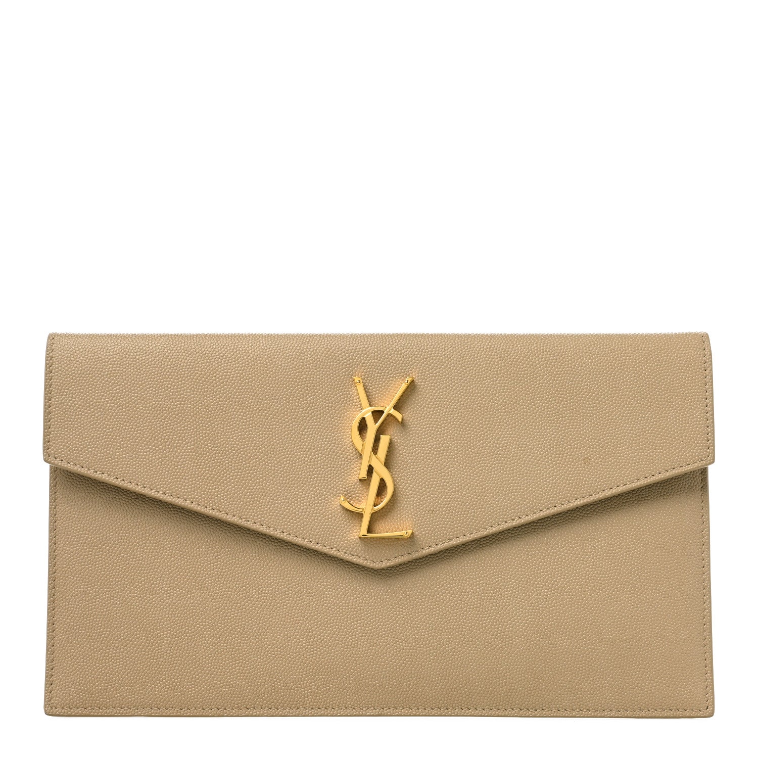 Saint Laurent Grain De Poudre Uptown Pouch Dark Latte 1 of 7