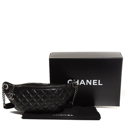Chanel Lambskin Quilted Banane Waist Bag Fanny Pack Black 5 of 8
