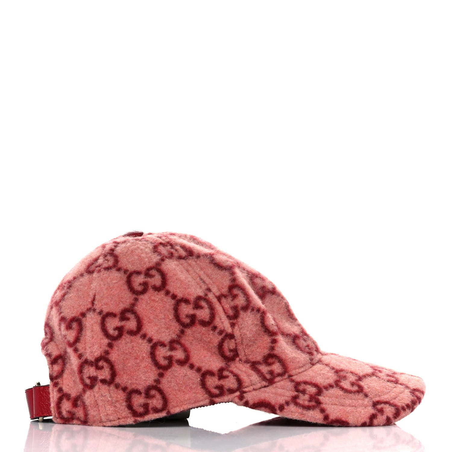 Gucci Covered Wool GG Monogram Baseball Hat S Roseate Red 4 of 8