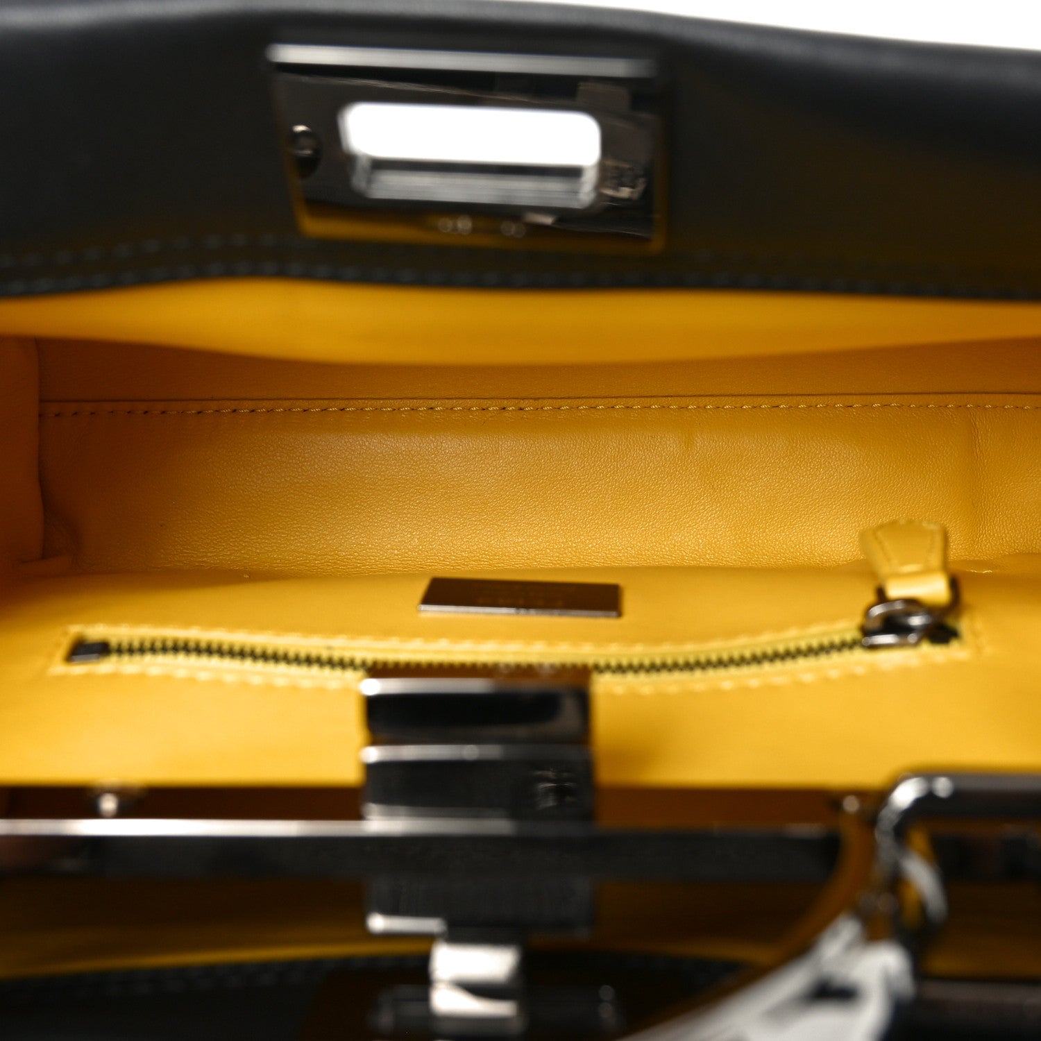Fendi Nappa FF Mini Peekaboo Iconic Satchel Black Sunflower 5 of 10