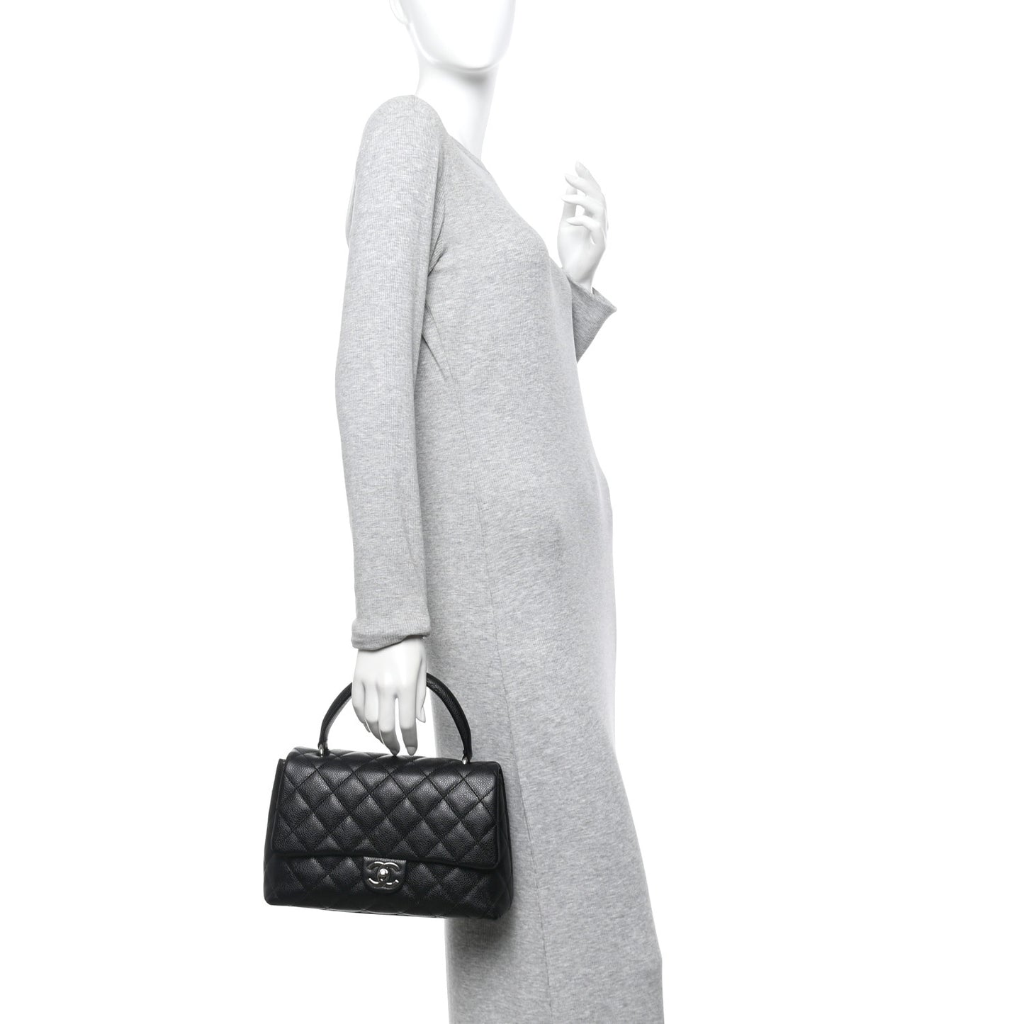 Caviar Quilted Medium Kelly Flap Bag Black