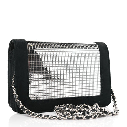 Chanel Velvet Mirror Embellished Boy Wallet On Chain WOC Argent 3 of 12