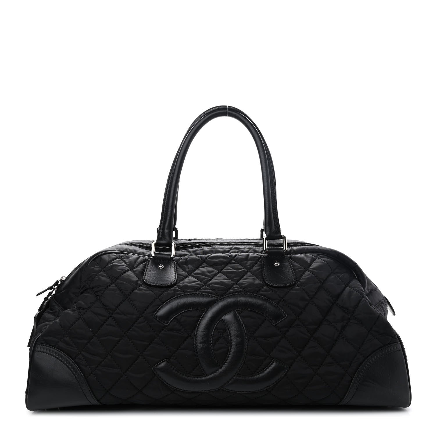 Chanel Calfskin Nylon Paris New York Duffel Bag Black 1 of 12