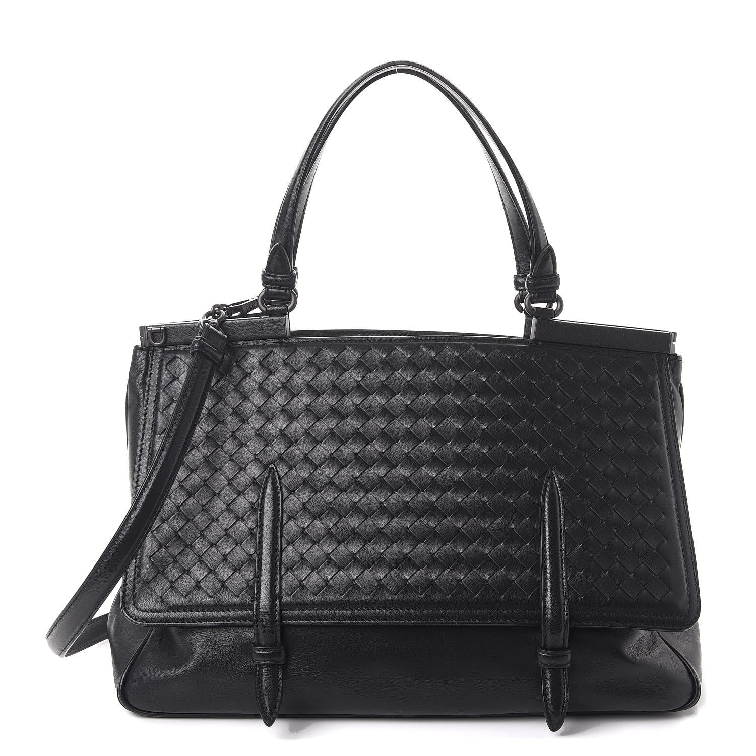 Bottega Veneta Nappa Intrecciato Satchel Nero Black 1 of 8