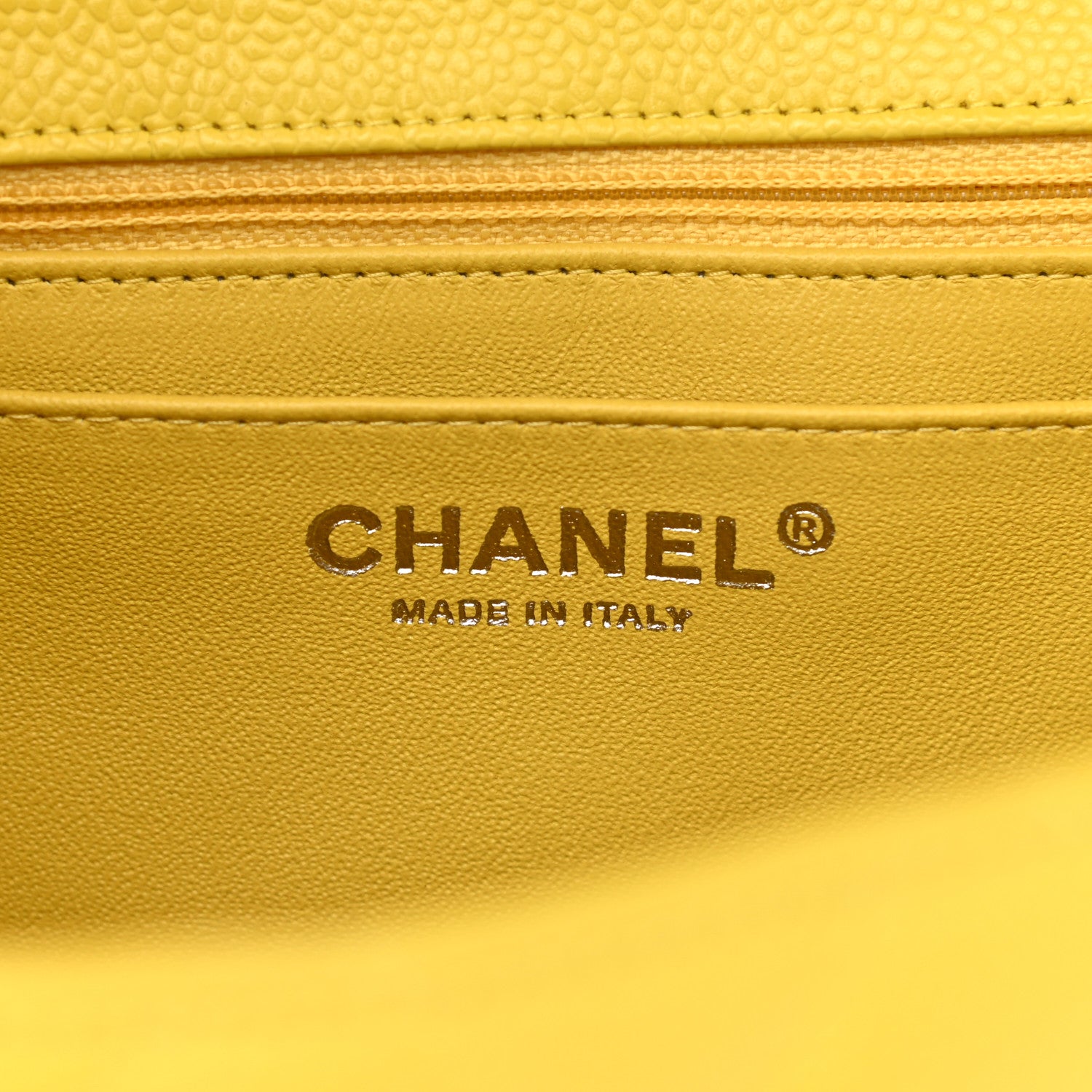 Chanel Caviar Quilted Jumbo Single Flap Yellow 6 of 11