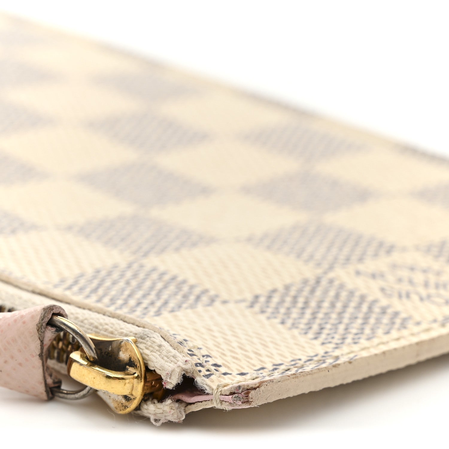 Louis Vuitton Damier Azur Felicie Chain Wallet Zippered Insert Rose Ballerine 10 of 10