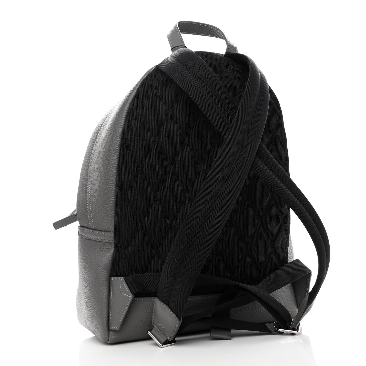 Burberry Calfskin Logo Embossed Backpack Charcoal Grey 3 of 11
