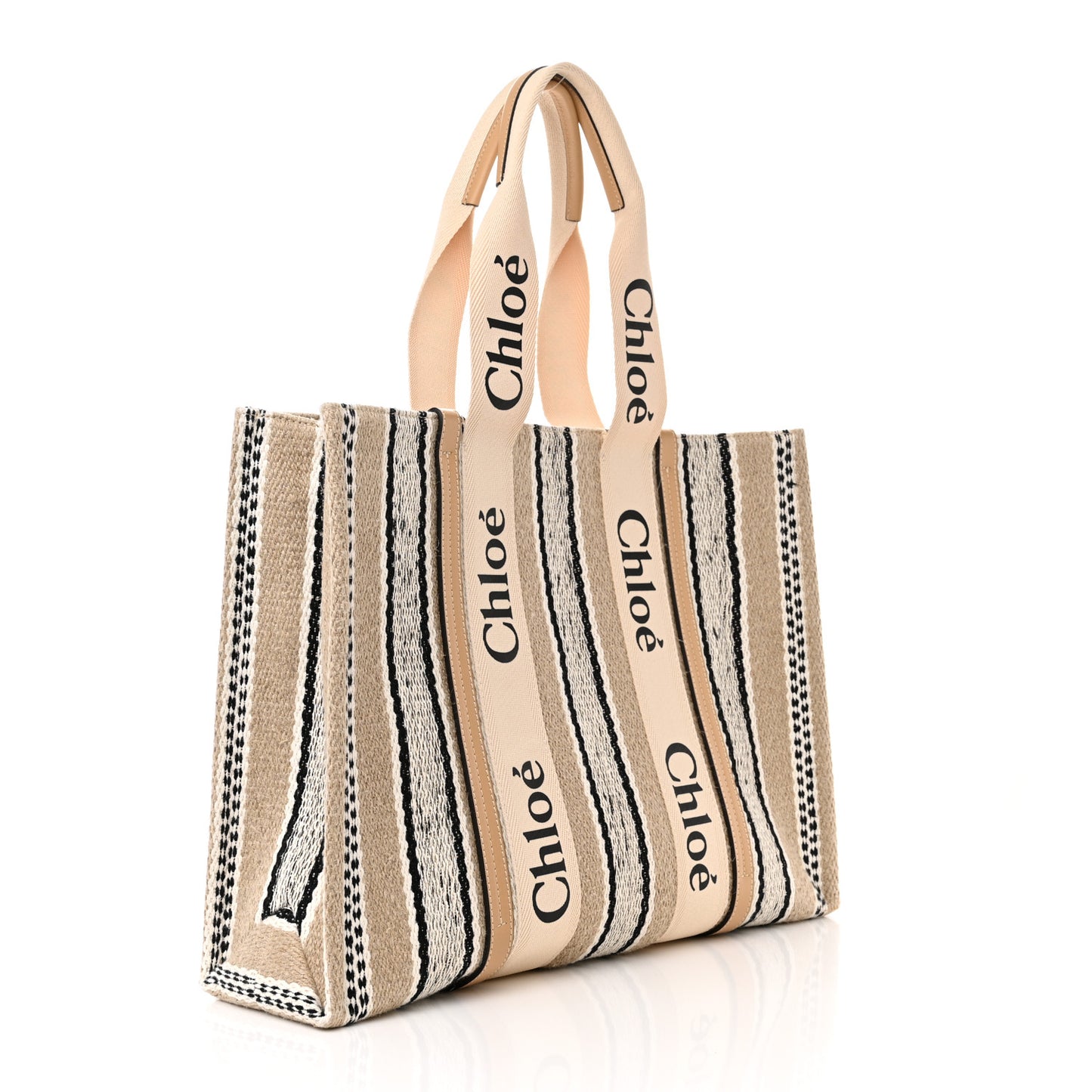 Knit Large Woody Ribbon Tote Nude