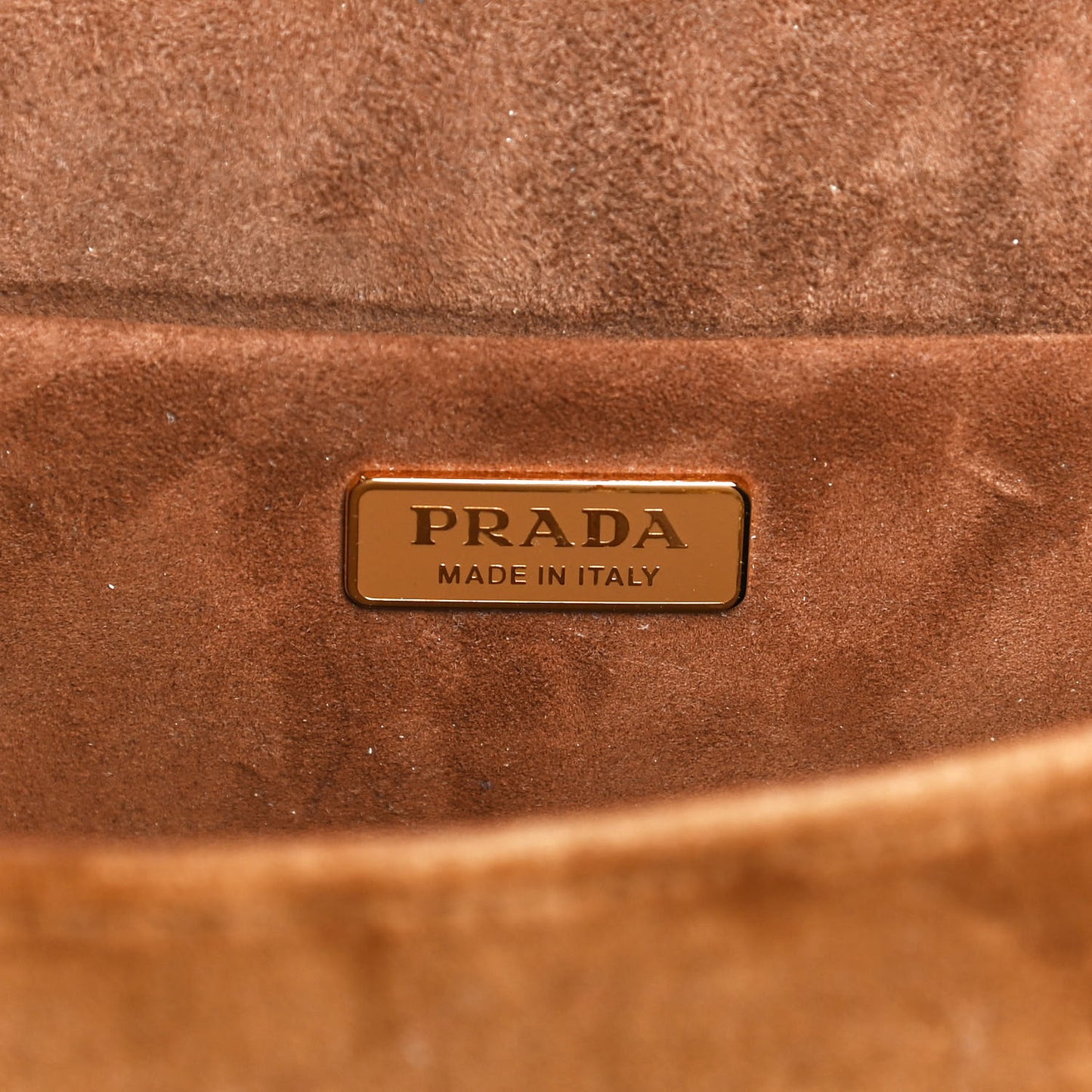Velluto Ricamo Cahier Shoulder Bag Cammello