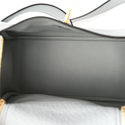 Hermes Taurillon Clemence Mini Lindy 20 Bleu Pale 5 of 8