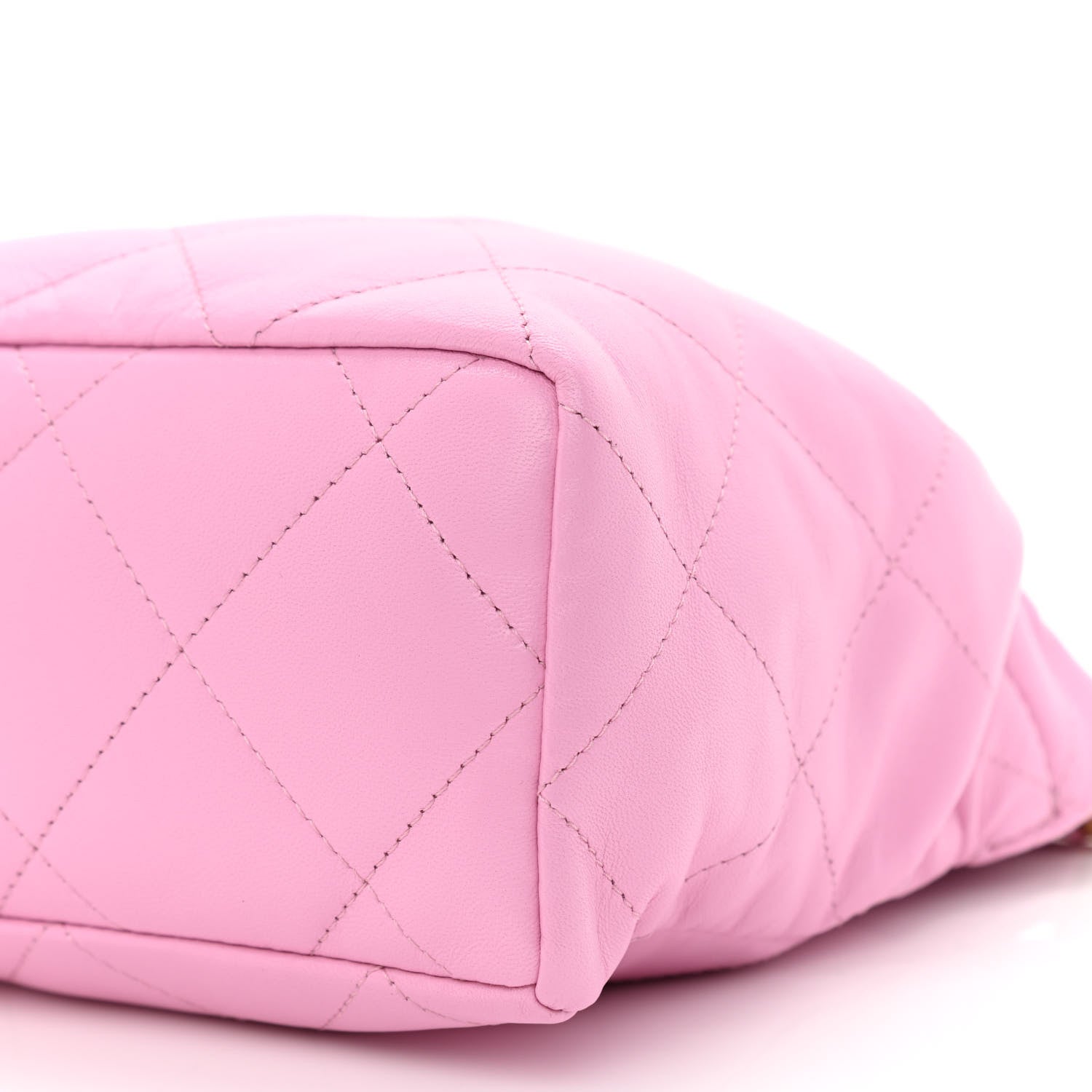 Chanel Lambskin Resin Quilted Small Bucket Bag Pink 10 of 11