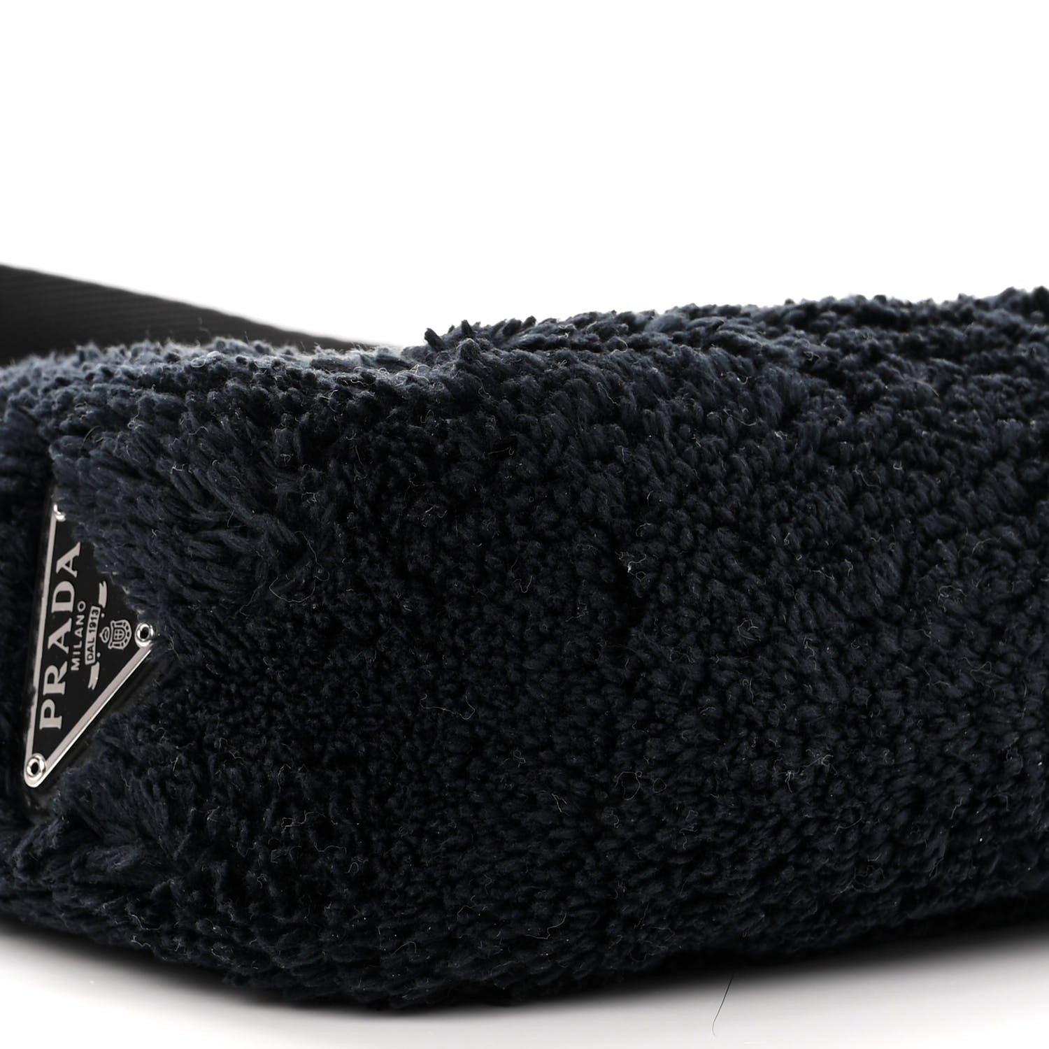 Prada Terry Cloth Mini Re-Edition 2000 Bag Black White 9 of 10