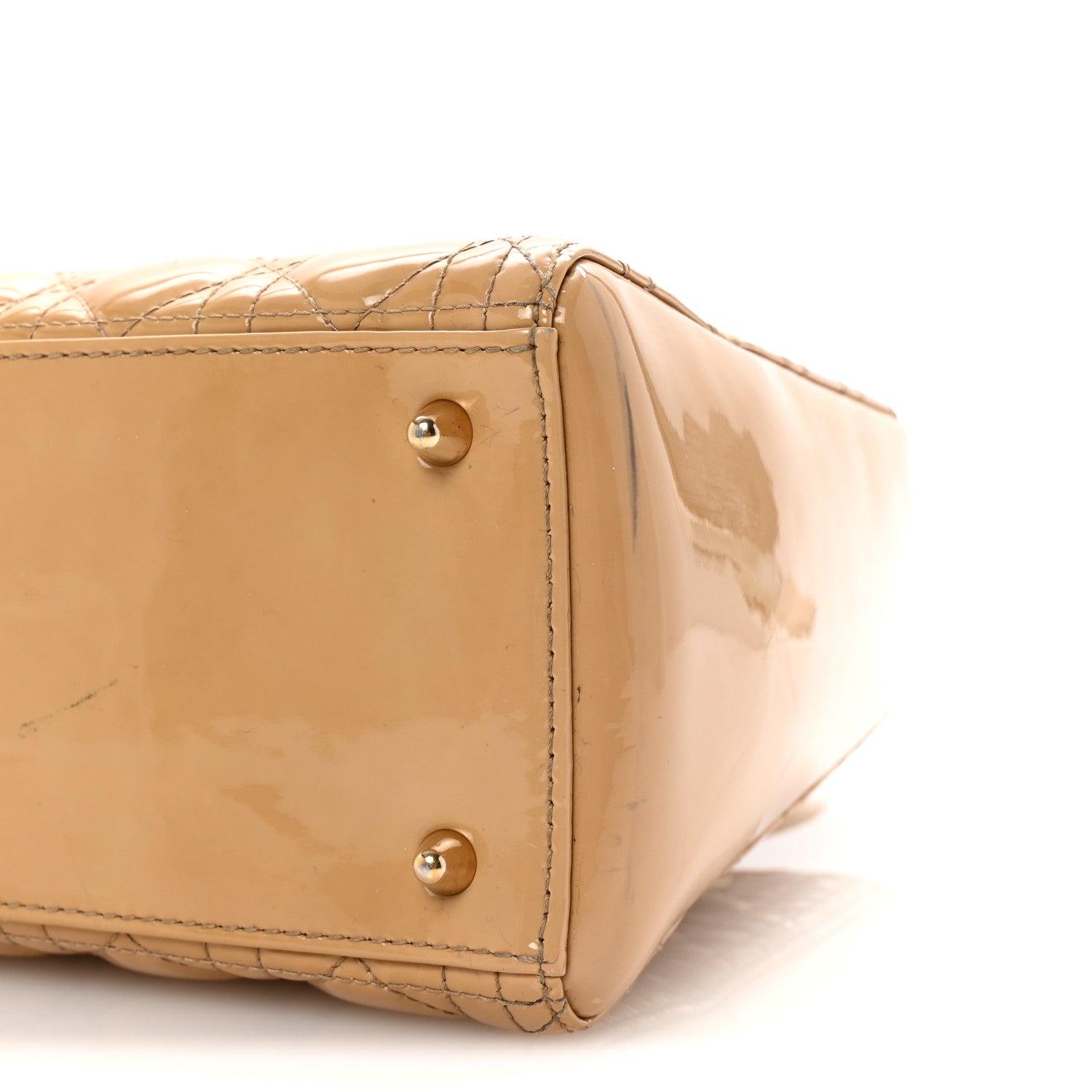 Christian Dior Patent Cannage Medium Lady Dior Beige 9 of 9