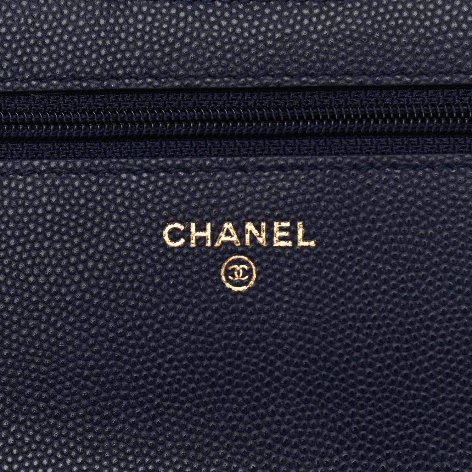 Chanel Caviar Quilted Chain Handle Round Wallet On Chain WOC Navy 6 of 11