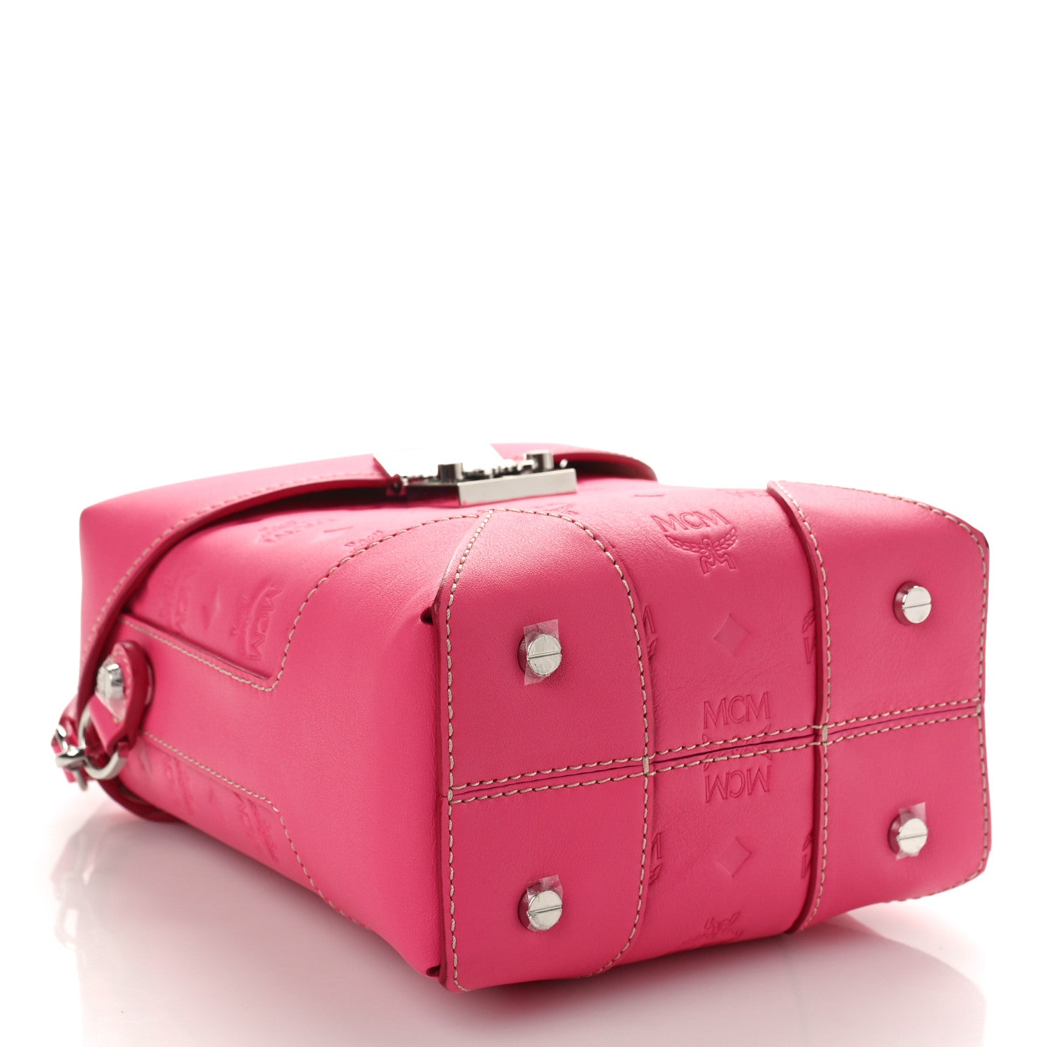 MCM Calfskin Ottomar Monogram Small Soft Berlin Crossbody Teaberry 4 of 8