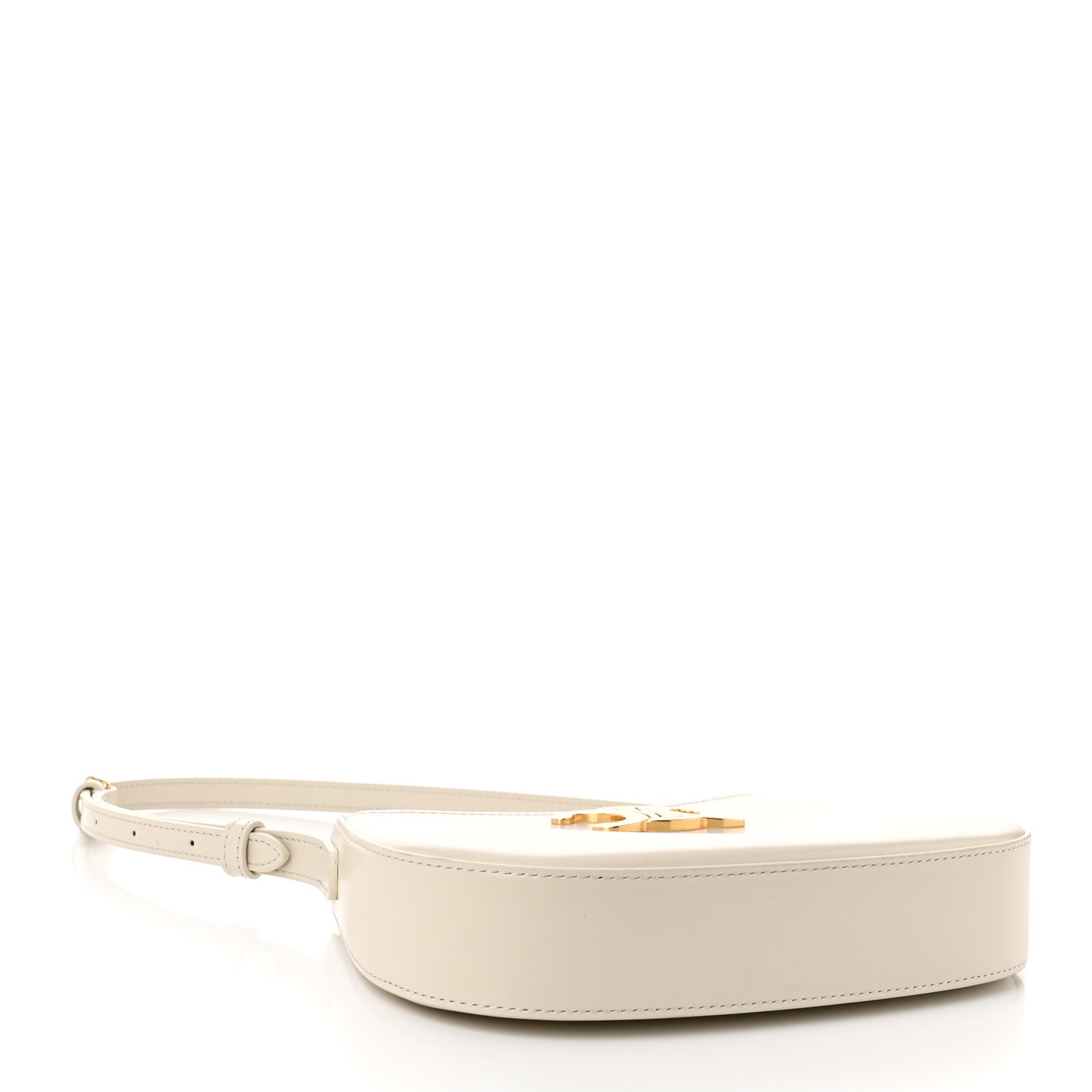 Shiny Calfskin Medium Tilly Triomphe Shoulder Bag Rice