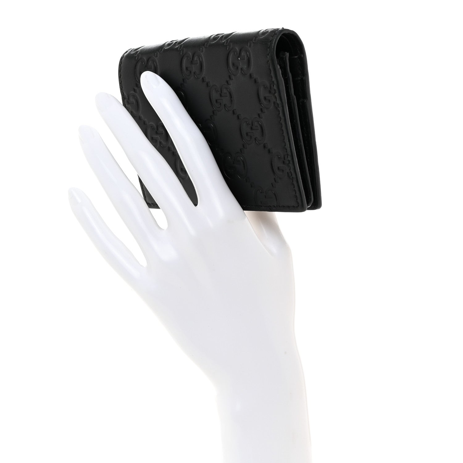 Gucci Guccissima Card Case Wallet Black 2 of 7