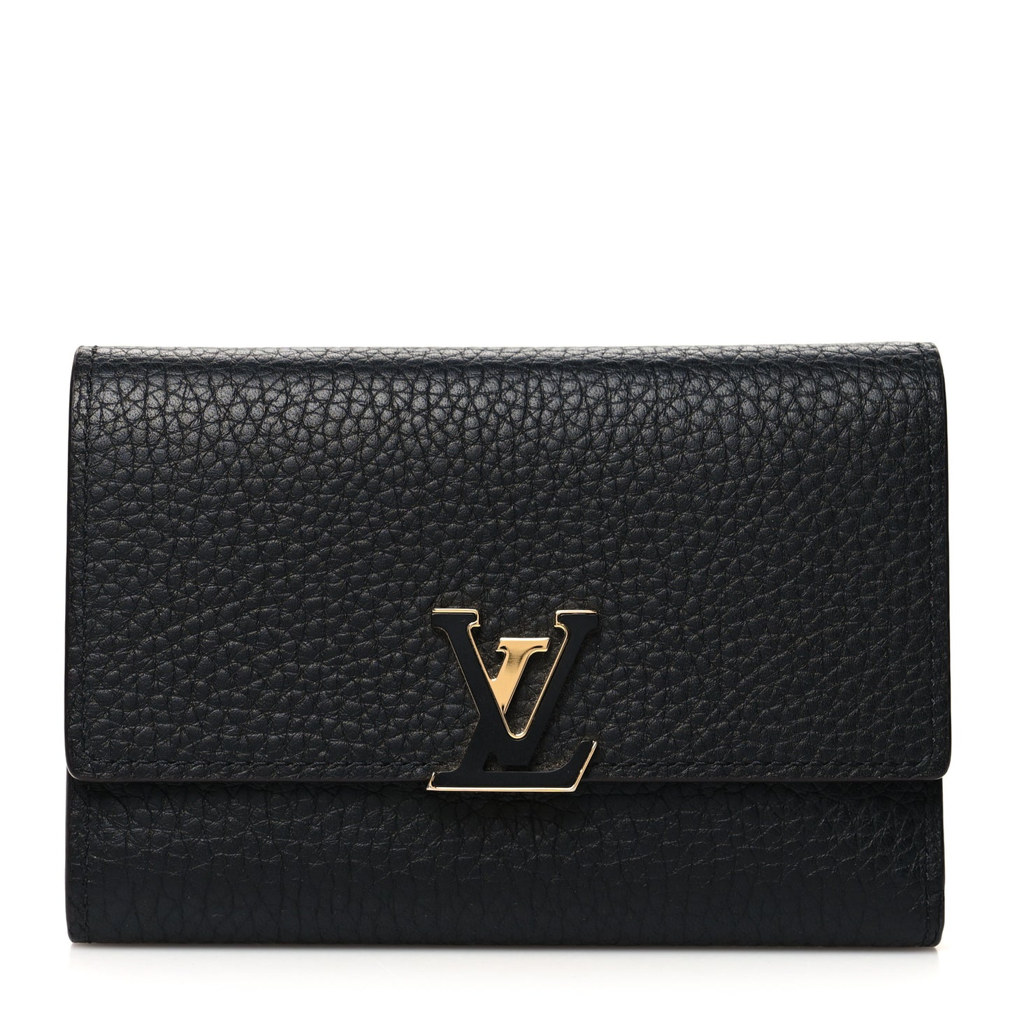 Taurillon Capucines Compact Wallet Black