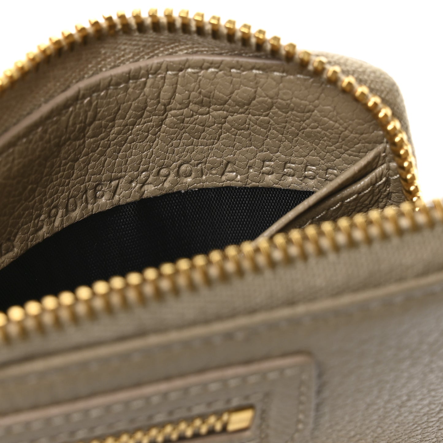 Chevre Gold Metallic Edge Hardware Continental Zip Around Wallet Beige Sable