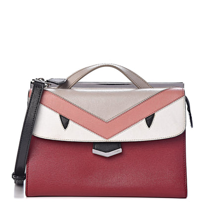 Fendi Vitello Elite Monster Mini Demi Jour Shoulder Bag Ribes Grigio Polvere Carbone 1 of 12