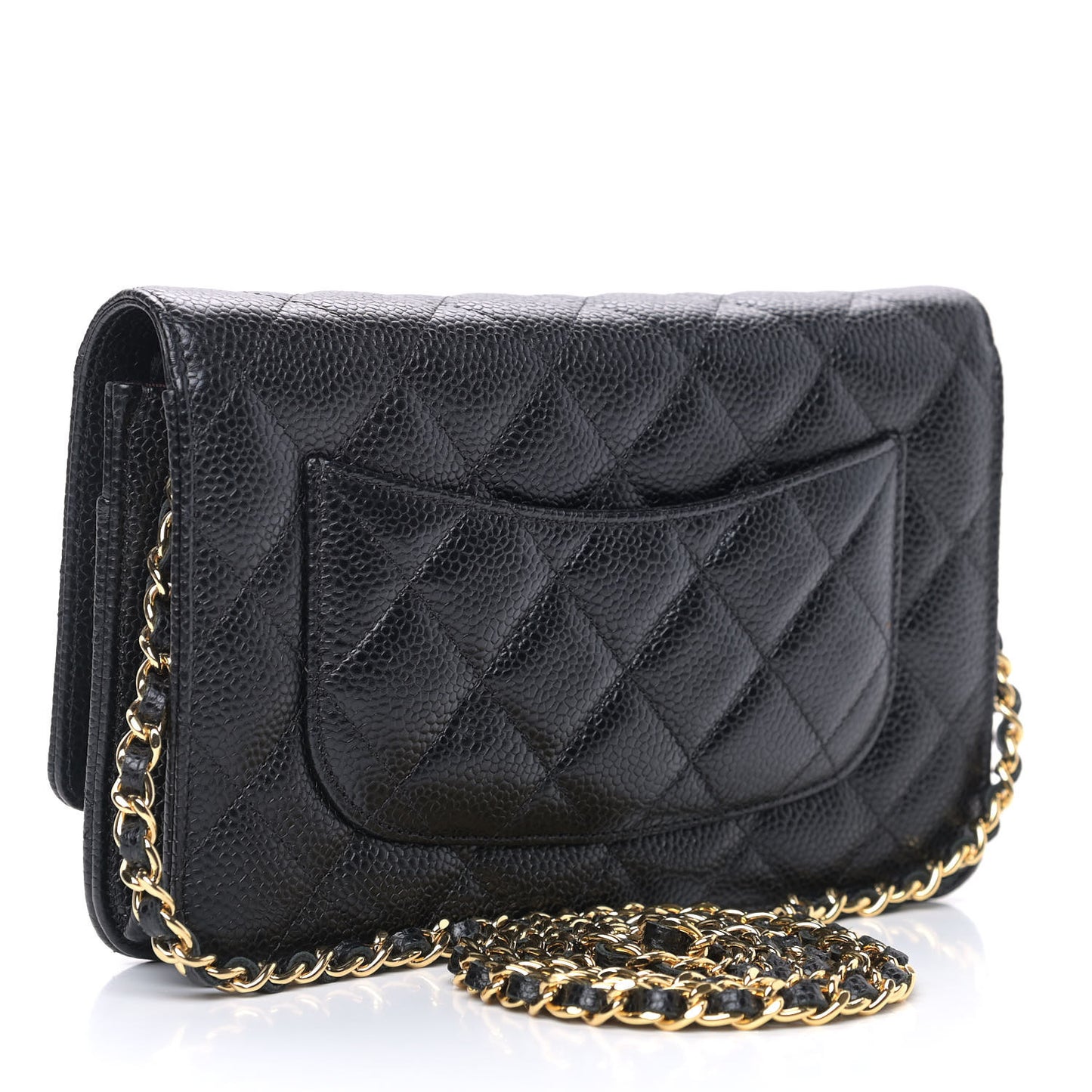 Caviar Quilted Wallet On Chain WOC Black