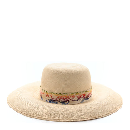Hermes Straw Panama Brisa Brides De Gala Hat 57 Naturel Multicolore 1 of 9