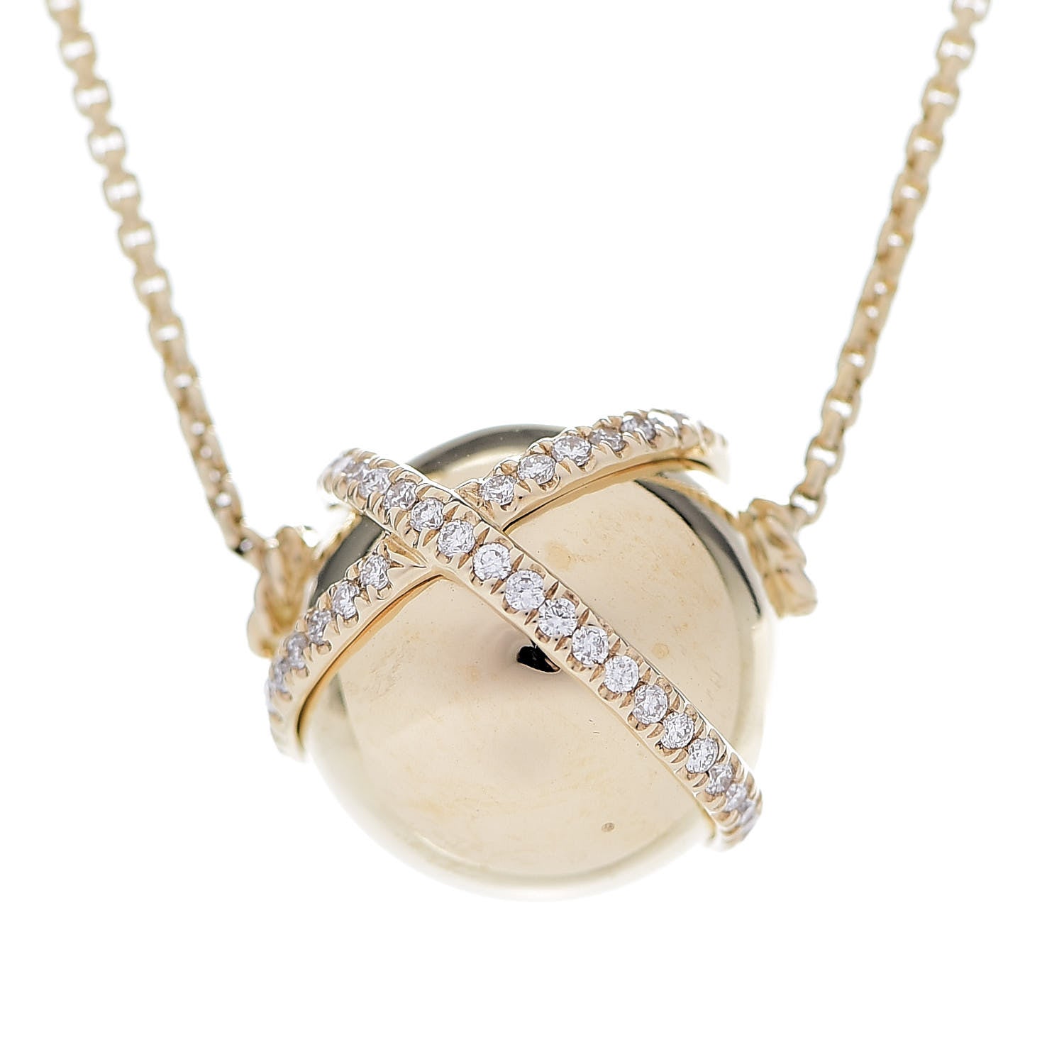 David Yurman 18K Yellow Gold Diamond 12mm Solari Pave Wrap Pendant Necklace 4 of 5