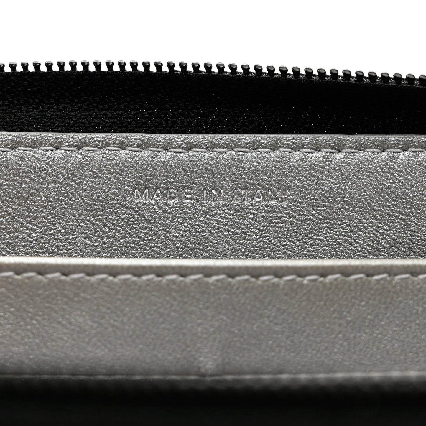 Lambskin Camellia Embossed Zip Around Gusset Wallet Black