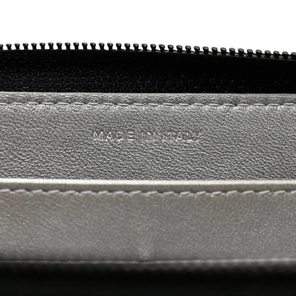 Chanel Lambskin Camellia Embossed Zip Around Gusset Wallet Black 8 of 9