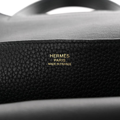 Hermes Taurillon Clemence Halzan 31 GM Black 6 of 14