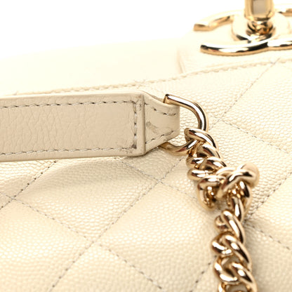 Chanel Caviar Quilted Small Studded Flap Off White 12 of 14