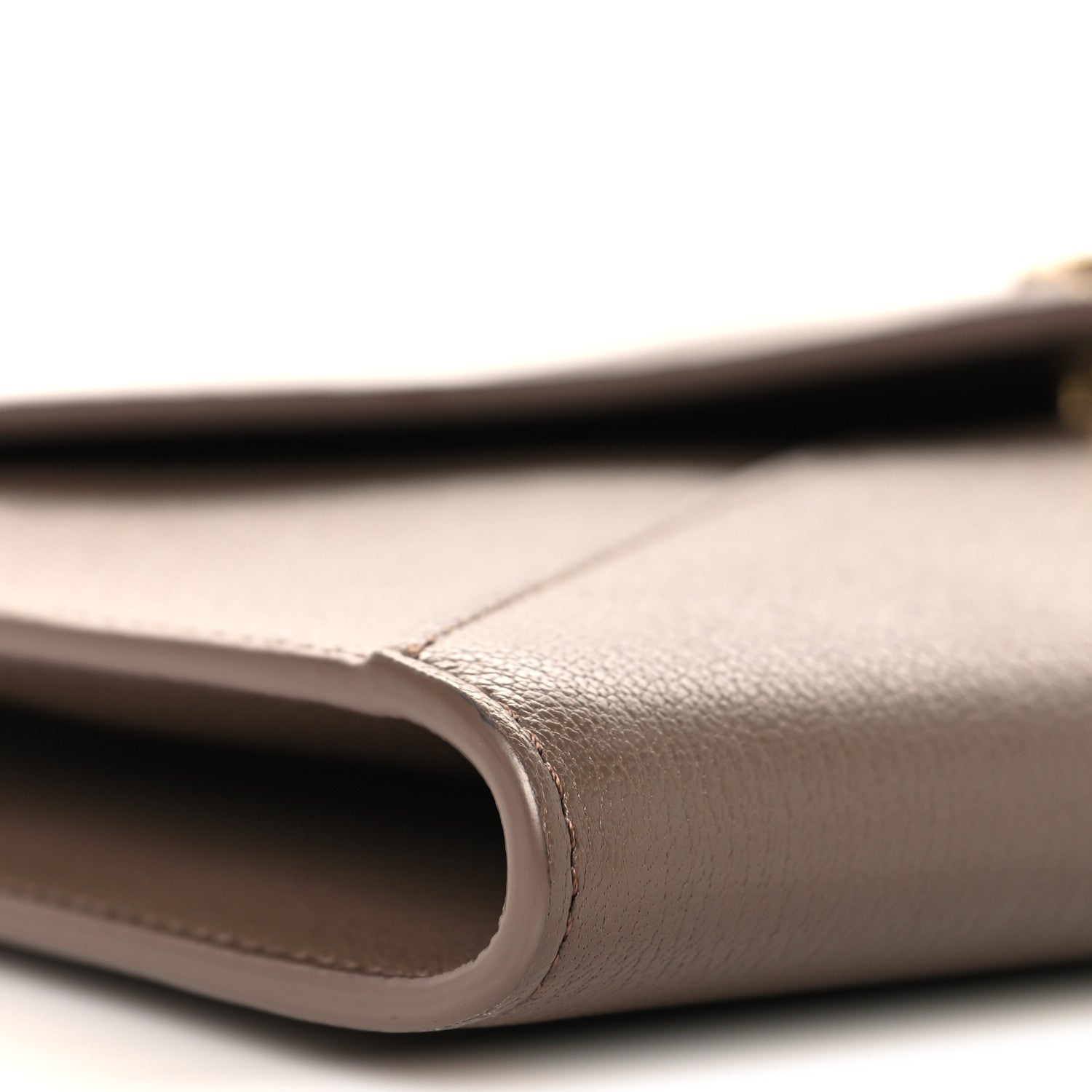 Chanel Grained Goatskin Envelope Clutch With Chain Light Brown 9 of 10
