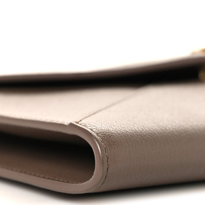 Chanel Grained Goatskin Envelope Clutch With Chain Light Brown 9 of 10