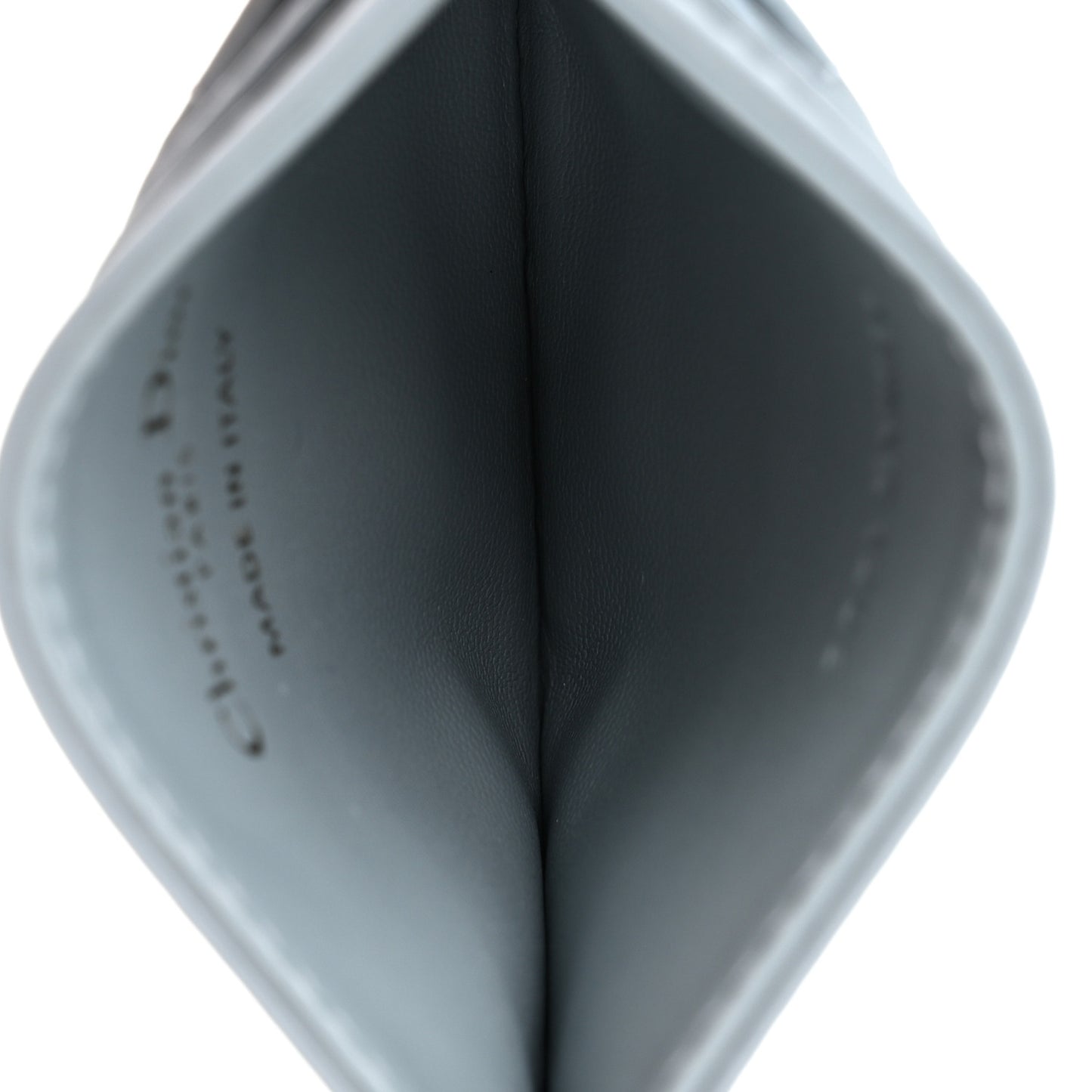 Supple Calfskin Cannage Caro Freesia Card Holder Cloud Blue