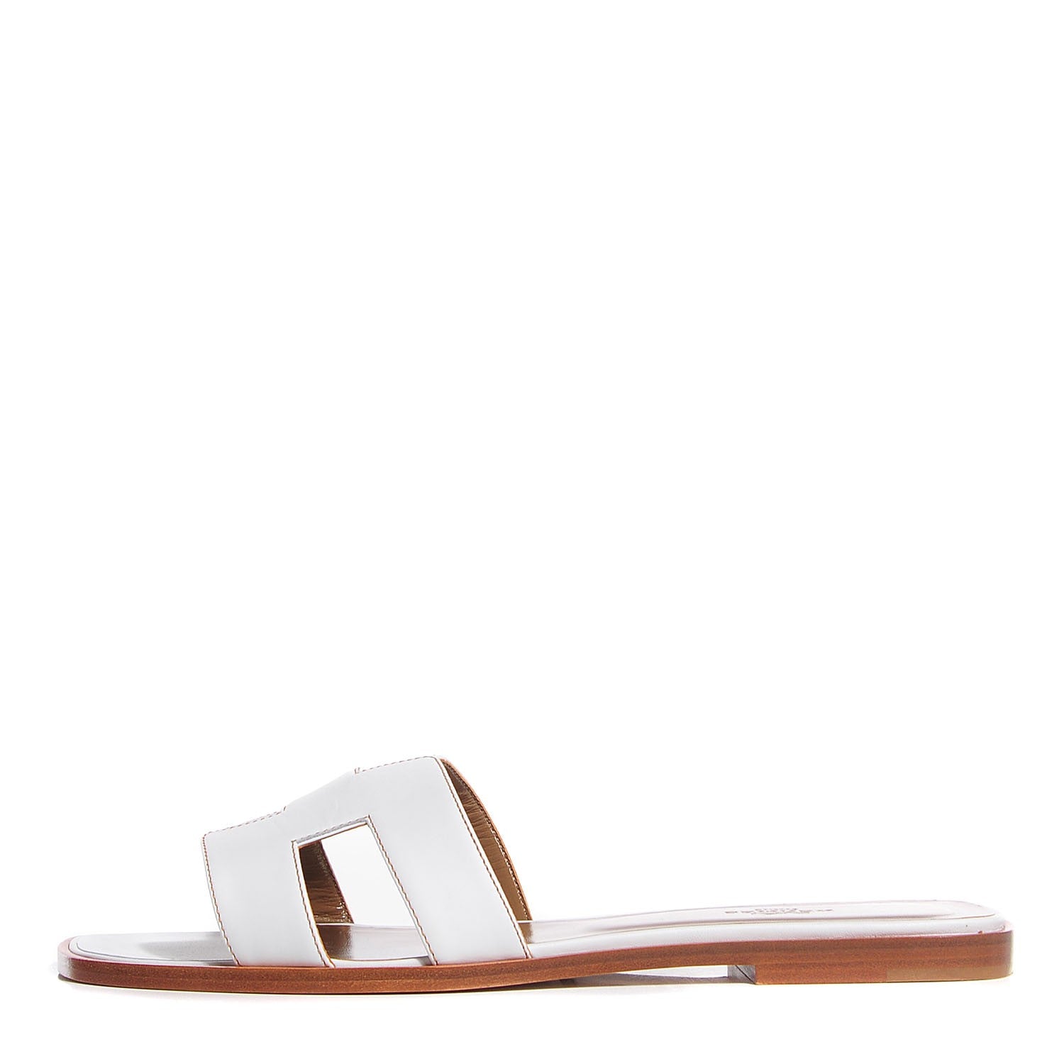Hermes Box Calfskin Oran Sandals 40 White 1 of 6