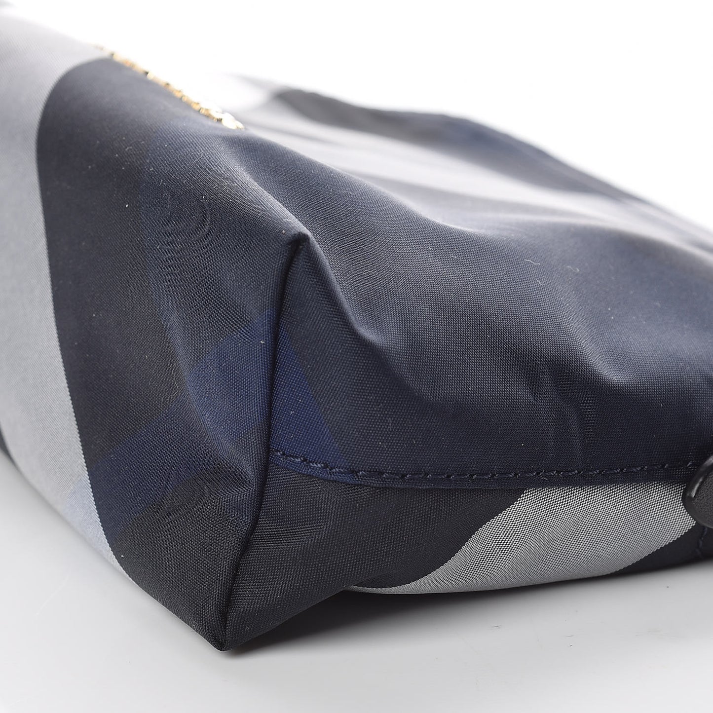 Nylon Nova Check Zip Top Pouch Indigo Blue