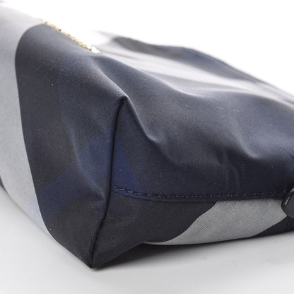 Burberry Nylon Nova Check Zip Top Pouch Indigo Blue 9 of 9