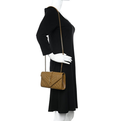 Saint Laurent Grain De Poudre Textured Mixed Matelasse Triquilt Small Monogram Satchel Old Oil 2 of 11