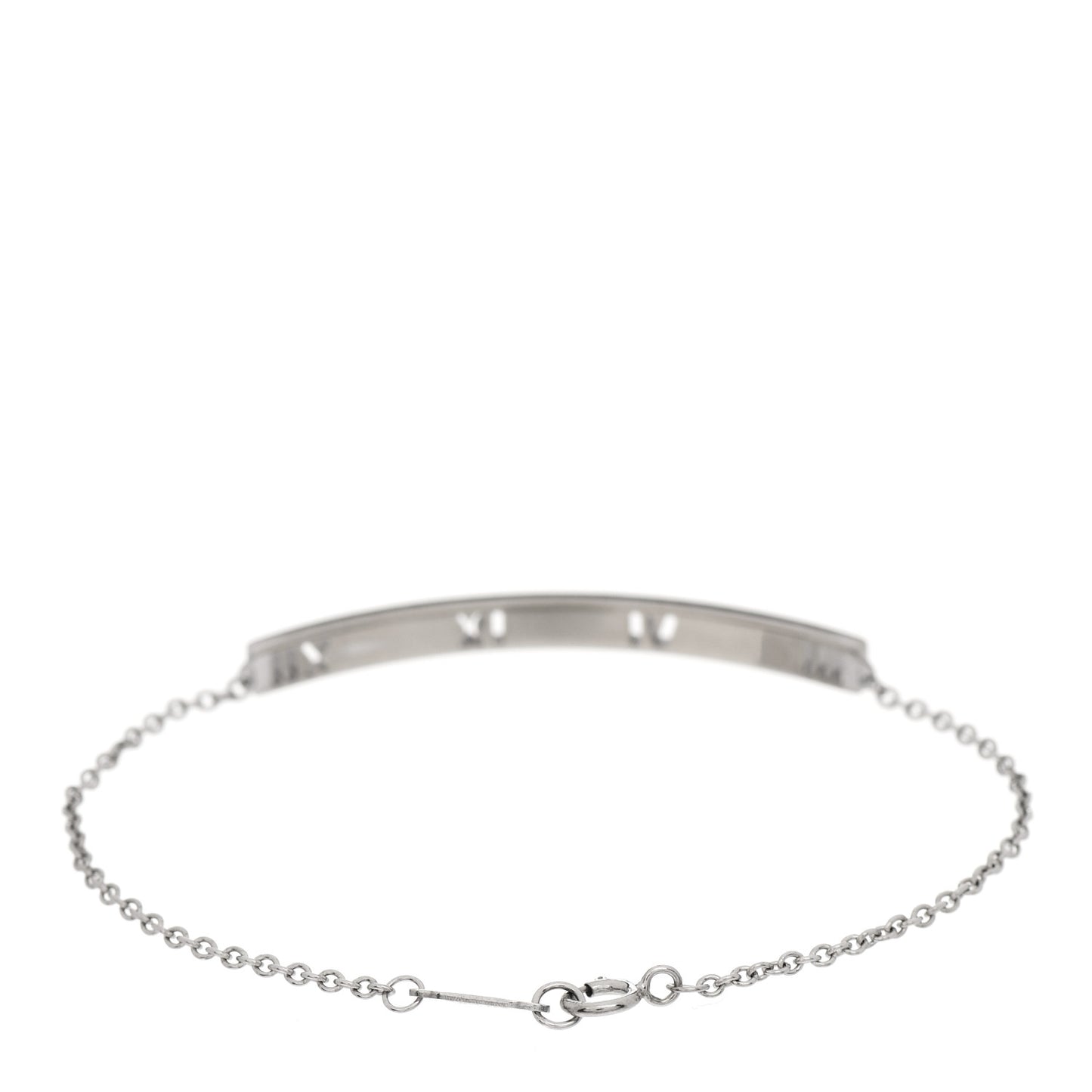 18K White Gold Diamond Atlas Bar Pierced Bracelet
