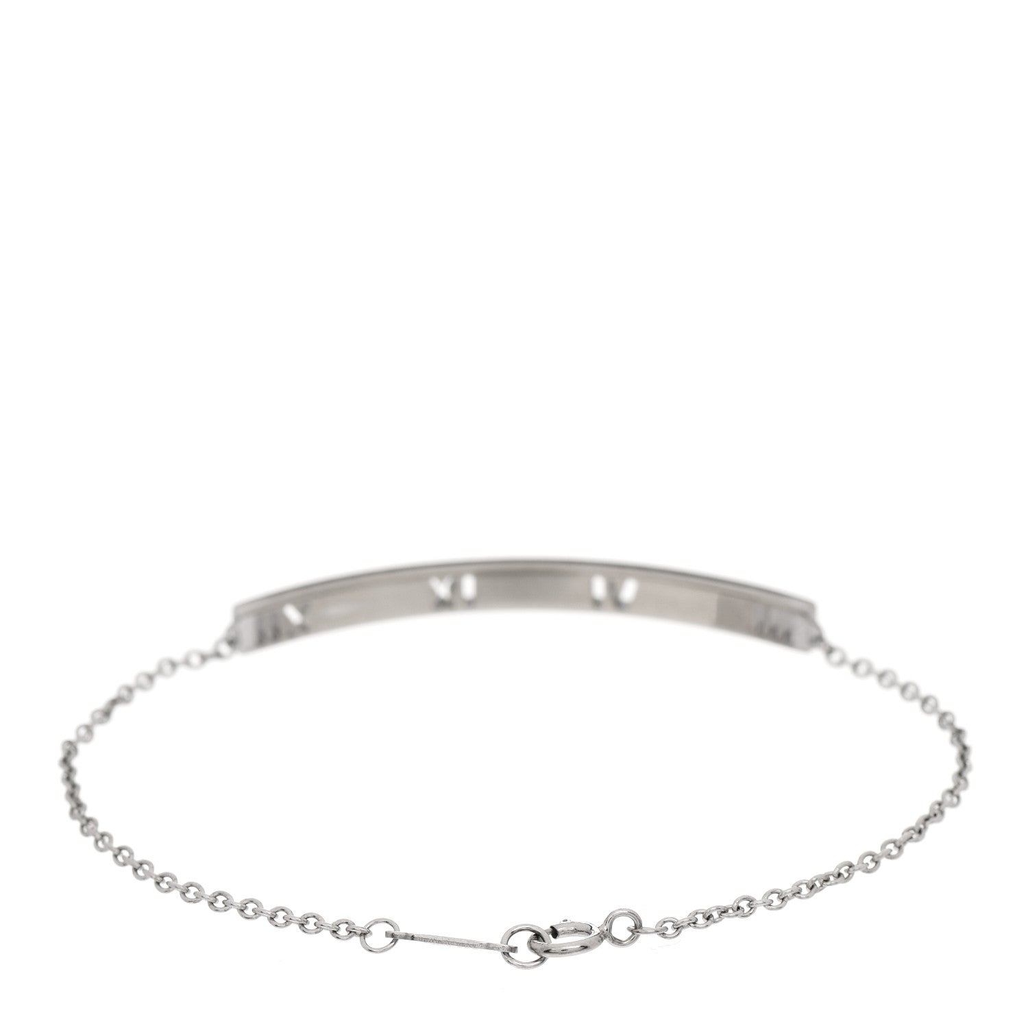 Tiffany 18K White Gold Diamond Atlas Bar Pierced Bracelet 3 of 5