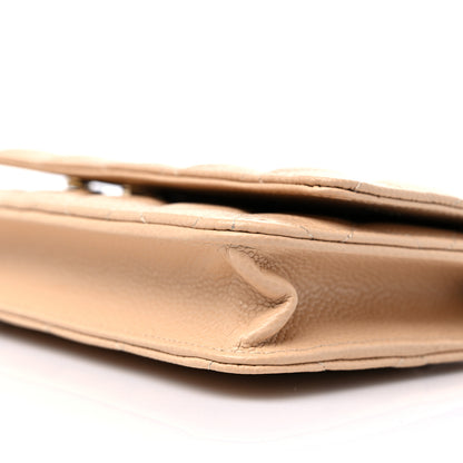 Chanel Caviar Quilted Wallet On Chain WOC Beige 10 of 11