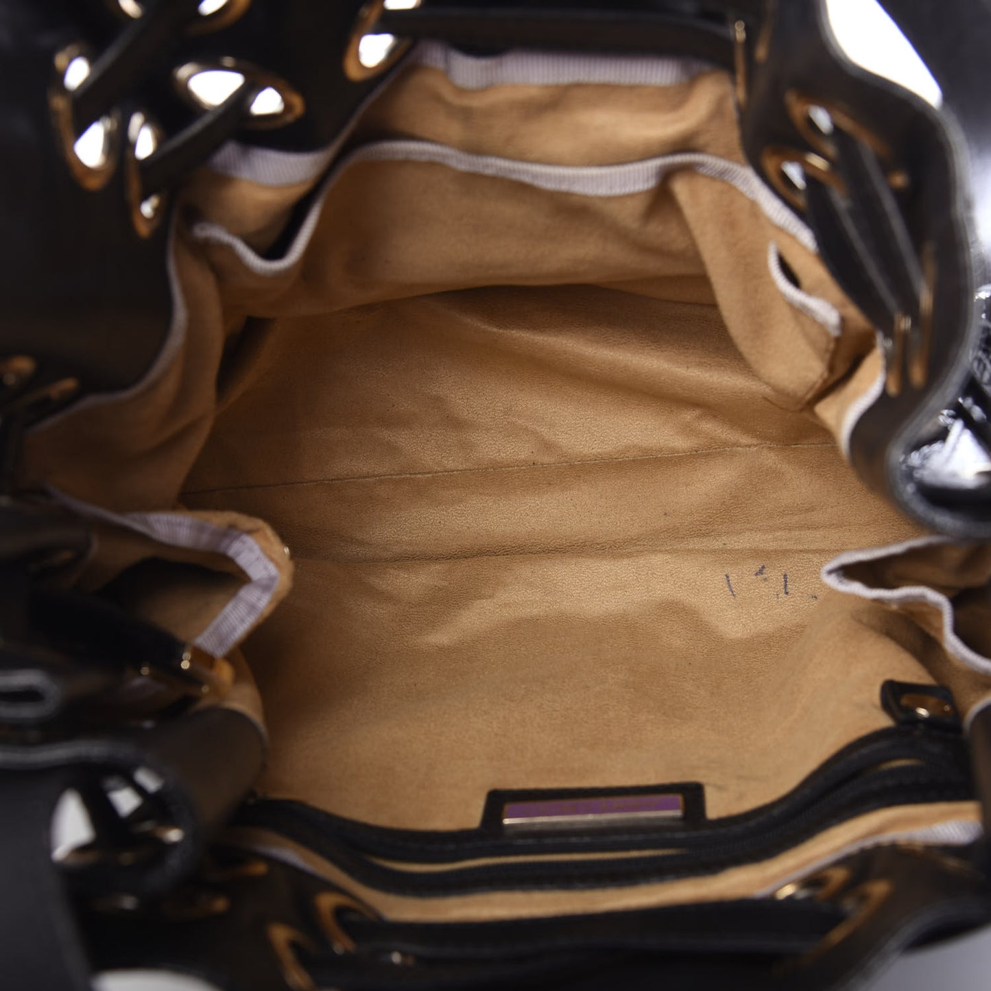 Crushed Patent Riki Bag Black